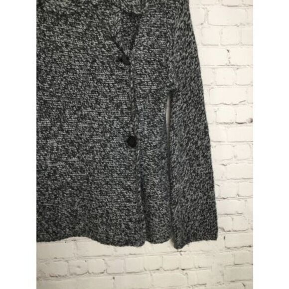 Vtg Silvia Novelli Women’s Small Cardigan Sweater Jacket Gray Italy Asymmetric - Picture 12 of 12